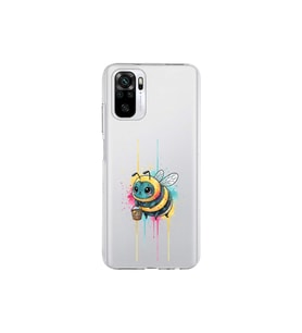 Redmi Note 10 ile uyumlu Splash arı tasarımlı şeffaf silikon kılıf