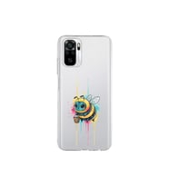 Redmi Note 10 ile uyumlu Splash arı tasarımlı şeffaf silikon kılıf