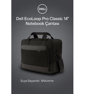 EcoLoop Pro 14" Notebook Çantası CC5425C - Hafif, Ergonomik, Suya Dayanıklı, 3 Bölmeli, Siyah