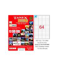 Tanex Lazer Etiket 100 YP 48.5x16.9 Laser-Copy-Inkjet TW-2564 (Beyaz)