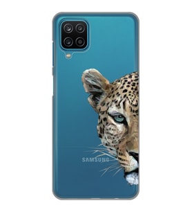 Samsung Galaxy A12/M12 Uyumlu Kaplan Desenli Şeffaf Telefon Kılıfı