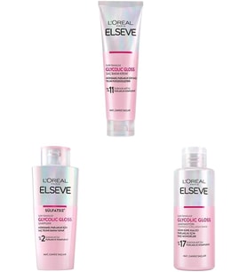 Elseve Glycolic Gloss Parlaklık Veren Saç Bakım Rutini Seti: Şampuan, Saç Kremi, Bakım Spreyi