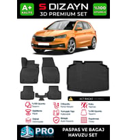 Skoda Fabia 4 3D Pro Havuzlu Paspas ve Alt Bagaj Havuzu Seti (2'li SET) 2021 Üzeri A+ Kalite