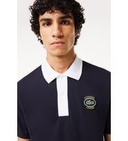 Lacoste Classic Fit Polo T-Shirt Erkek Organik Pamuk Polo Yaka Tişört Lacivert