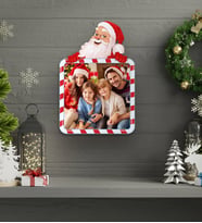 Yılbaşı Hediyesi BK Gift Kişiye Özel Fotoğraflı Noel Baba Figürlü 3D Ahşap Çerçeve Tablo
