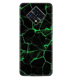 INFINIX Zero 8 Kılıf Resimli Silikon Kılıf Yeşil Şerit Mermer 1320