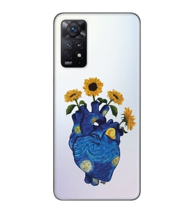 Redmi Note 12 Pro 4G Uyumlu Vincent Van Gogh Kalp Tasarımlı Şeffaf Telefon Kılıfı