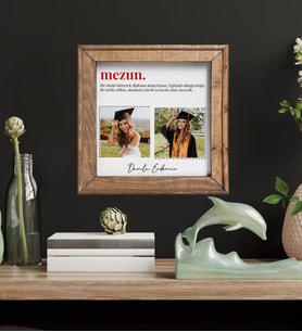 Kişiye Özel Fotoğraflı Mezun Doğal Ahşap Fotoğraf Çerçevesi - CRCV1003