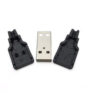 4 PİN USB ERKEK SOKET PLASTİK KAPAKLI BAĞLANTI