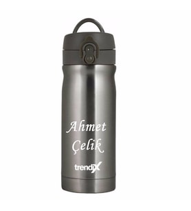 İsme Özel Termos 350Ml. Trendix Metalik Gri