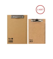 Temel A4 ve A5 Ahşap Sekreterlik Metal Klipsli 2li Set