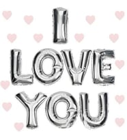 I Love You Folyo Balon Gümüş Renk 35 CM