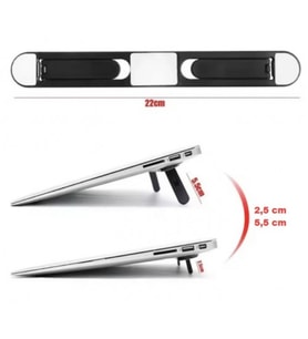Siyah 2 Kademeli Katlanabilir ve Yapışkanlı Laptop Standı