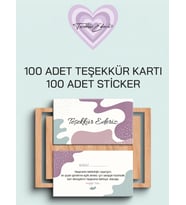 100 Adet Teşekkür Kartı ve 100 adet Teşekkür Sticker PYTKSVTK13