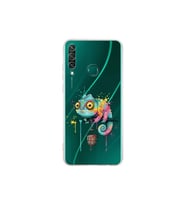 Huawei Y6P ile Uyumlu Splash Bukalemun Tasarımlı Şeffaf Silikon Kılıf