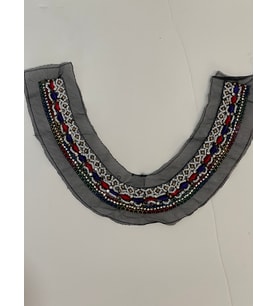 30X3  CM TAŞLI BONCUKLU TASARIM KIYAFET YAKA AKSESUARI APLİK DİKİŞ