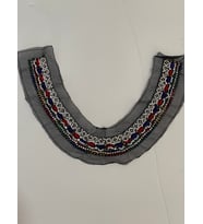30X3  CM TAŞLI BONCUKLU TASARIM KIYAFET YAKA AKSESUARI APLİK DİKİŞ