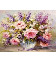 Vazodaki Güzellik Sayılarla Boyama Seti 40x50 cm (Tuvale Gerili) - Womb Hobby