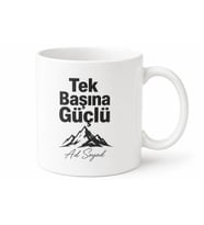 Tek Başına Güçlü Yazılı Baskılı Kupa Bardak Motivasyon Hediye