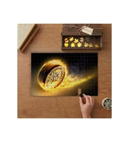 Alevli Araba Lastiği Tasarımı 240 parça Ahşap Puzzle Ahşap Kutuda MP00265