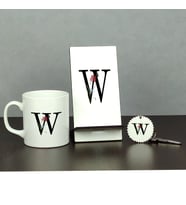W Harfi Üçlü Set (Kupa + Telefon Standı + Anahtarlık)