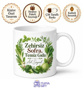 Sadece Organik Tüketenlere Zehirsiz Sofra Temiz Gıda Kupası Hediye Bardak