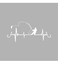 Balıkçılık Araba Sticker siyah 18x8 CM (Beyaz)