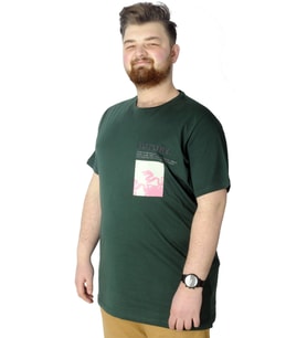 Mode XL Büyük Beden T-Shirt Baskılı Future 22154 Nefti