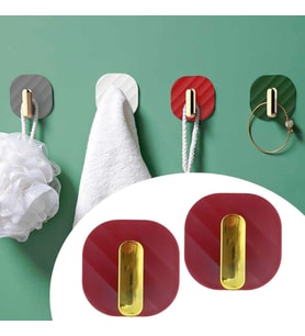 2li Yapışkanlı Retro Askılık Dolap Kapak Kulpu Kırmızı (5343)
