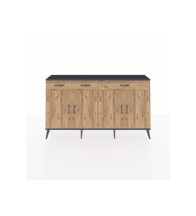 Arges Konsol 4 Raflı 3 Çekmeceli 4 Kapaklı 176x30x99 Antrasit-Çam