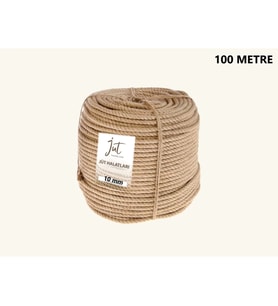 Jütburada Jüt Halat 10 mm 100 Metre Hasır Dekor Süsleme İp