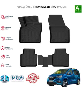 OPEL COMBO ARACA ÖZEL 3D PASPAS 2018 2019 2020 2021 2022 2023 2024