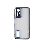Xiaomi Redmi Note 12S Kılıf Köşeleri Renkli Şeffaf Kamera Korumalı Silikon Luxury Kapak (Lacivert)