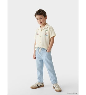LCW Kids Bej Baskılı Erkek Çocuk Gömlek