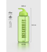 Renga Moly Yazı Desenli 1000 ml Pipetli Tritan Matara 912139 Fuşya (Yeşil)