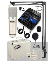 Midex CX1 Mixer Set Condenser Mikrofon Ses Kartlı Mikser + Stand + Filtre