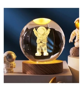 Astronot Tasarımlı Işıklı Cam Küre Cap 6 Cm Kod 52 (Çok Renkli)