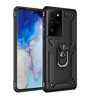 Samsung Galaxy S21 Ultra Kılıf Yüzüklü Zırh Tank Vega (Siyah)