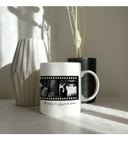 Kişiye Özel 4 Fotoğraflı Film Şeridi Temalı Kupa Bardak HK5002 (Beyaz)
