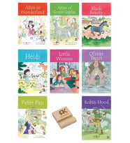 İş Çocuk İngilizce Alice Wonder Anne Black Heidi Little Oliver Twist Peter Pan Robin Hood 8li Set