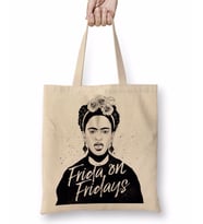 Frida Kahlo 2 Bez Çanta Uzun Saplı