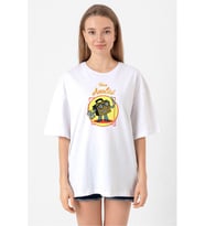 The Umbrella Academy Team Analist Beyaz Kadın Oversize Tshirt