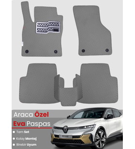 RENAULT MEGANE E-TECH ELEKTRİKLİ (2022-2025) Uyumlu EVA Paspas Tam Set–Oto Paspas,Araca Özel