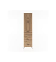 Hyperion Dolap 3 Raflı 4 Çekmeceli 2 Kapaklı 60x44x243 Çam-Çam