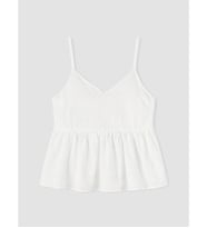 LCW Vision Beyaz İp Askılı Brode Peplum Bluz