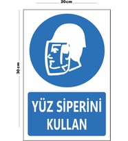 Metal Yüz Siperini Kullan 20cm x 30cm A4 Büyüklüğünde Uyarı Levhası Yönlendirme Tabelası