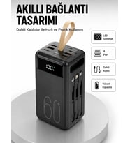 Tüm Cihazlarla Uyumlu LED Fenerli 4 Çıkışlı Powerbank Yeni Nesil