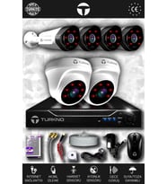 TURKNO 6 Kameralı Galia 2 İç Kamera Set HDD'siz Full HD Gece Görüşlü Güvenlik Kamerası Sistemi