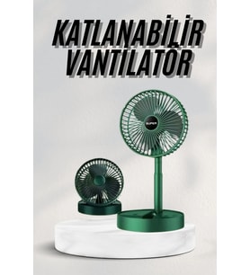 Katlanabilir Teleskopik Şarjlı Fan Masaüstü Soğutucu Vantilatör