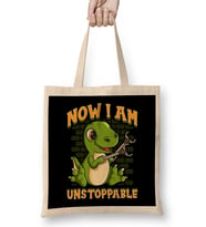 I Am Unstoppable TRex Funny Short Dinosaur Arms Bez Çanta Uzun Saplı